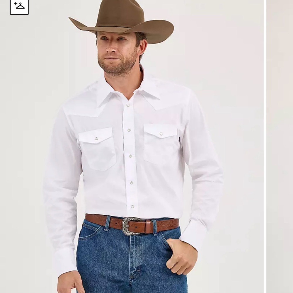 Wrangler White Long-Sleeve Button-Down Shirt size XL Tall - NEW W/ Tags! LOOK!
